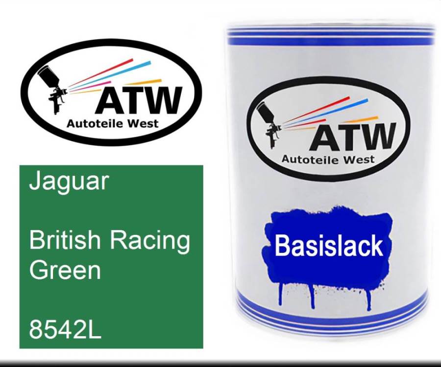 Jaguar, British Racing Green, 8542L: 500ml Lackdose, von ATW Autoteile West.